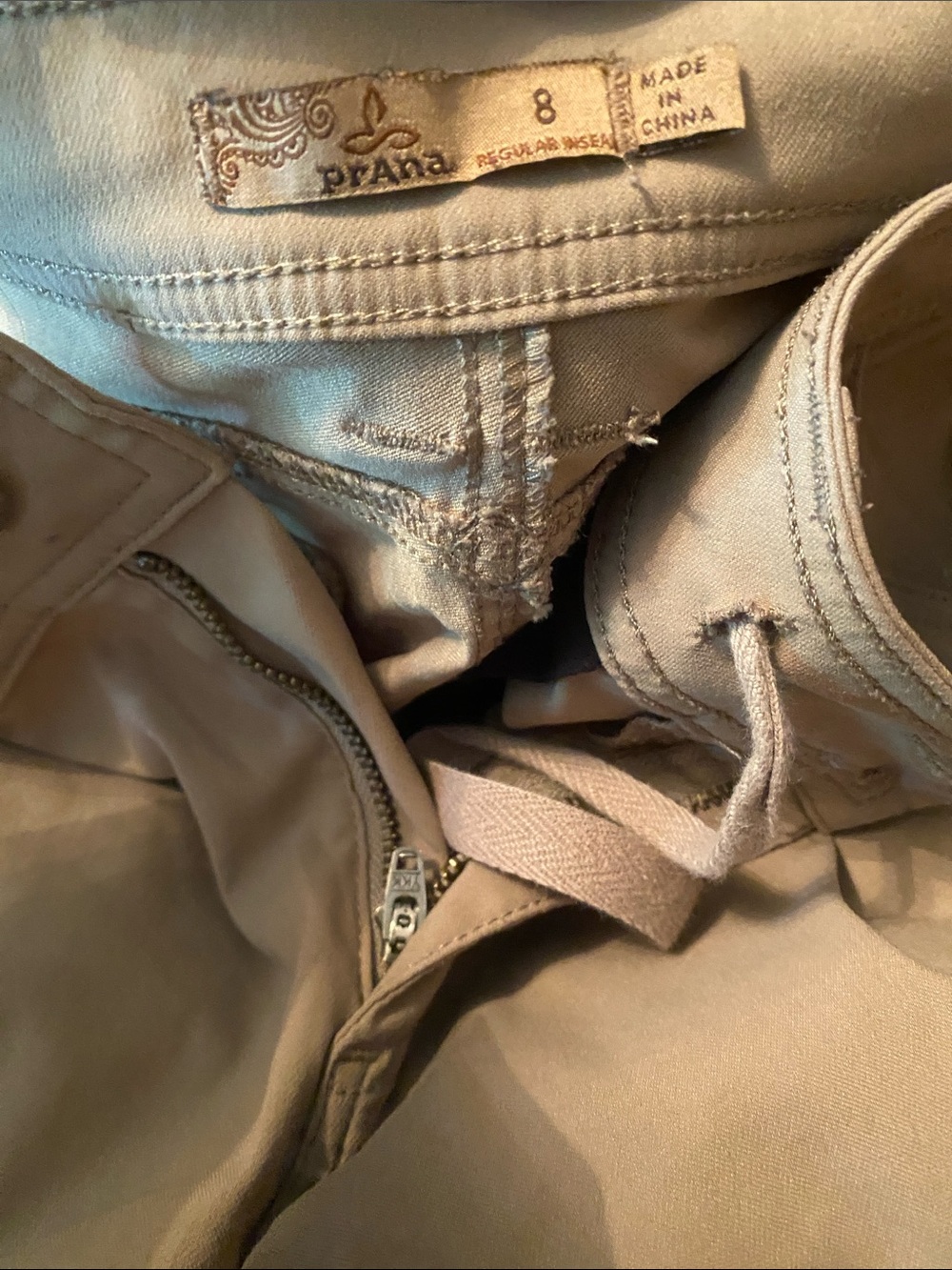 Prana Light Taupe Drawstring Cargo Pants - Picture 3 of 4